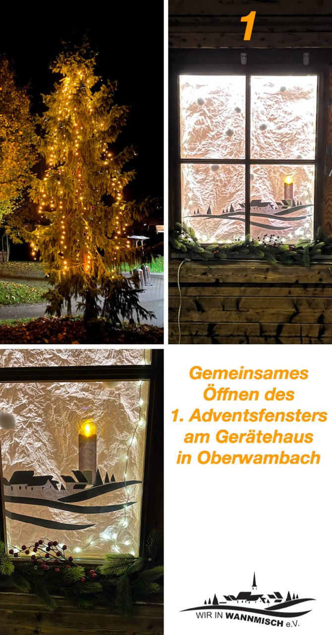 Erstes Adventsfenster in Oberwambach
